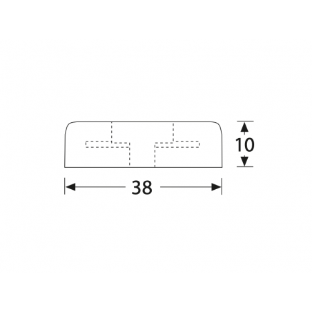 Taco de goma 38 x 10 mm