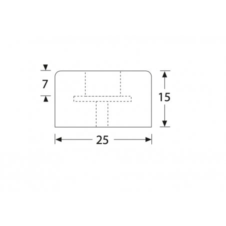 Taco de goma 35 x 15 mm