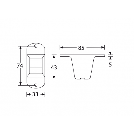 Taco de plastico 85 x 33 x 43 mm