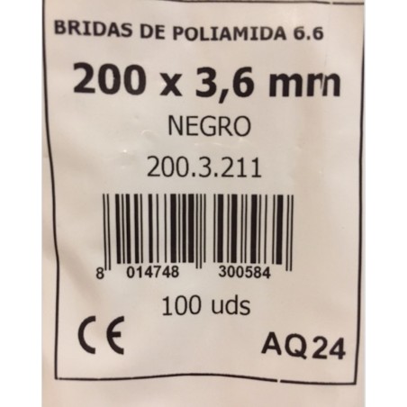 Bridas 280 x 4,8 negra