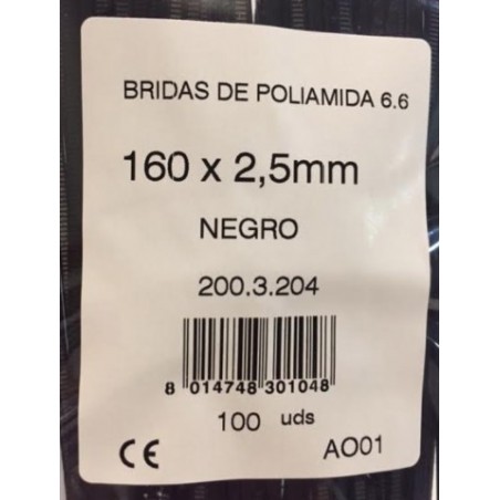 Bridas 280 x 4,8 negra