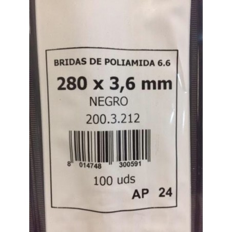 100 BRIDAS 140X3.6 NEGRAS 5309