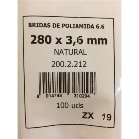 Bridas 280 x 3,6 Blanca