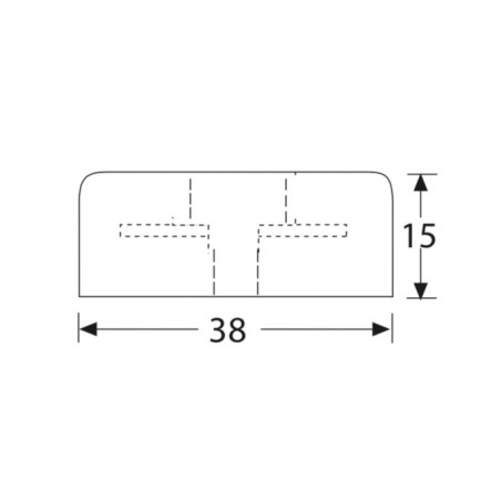 Taco de goma 38 x 15 mm