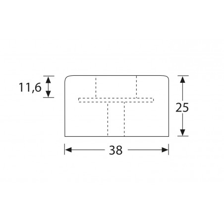 Taco de goma 38 x 25 mm