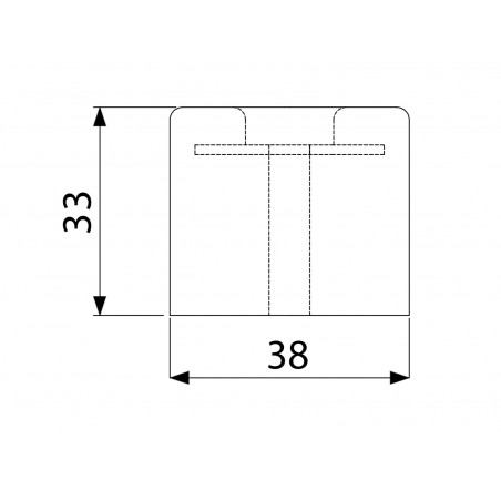 Taco de goma 38 x 33 mm